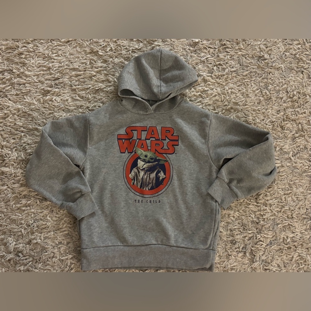 Star Wars The Child Hoodie Size 6 7 Grey